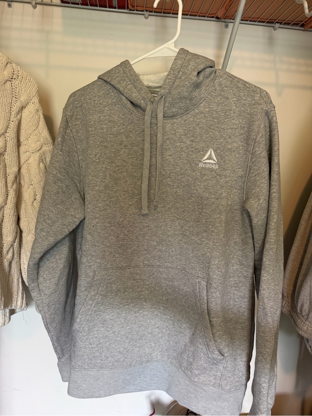 Reebok Gray Pullover Hoodie with Logo